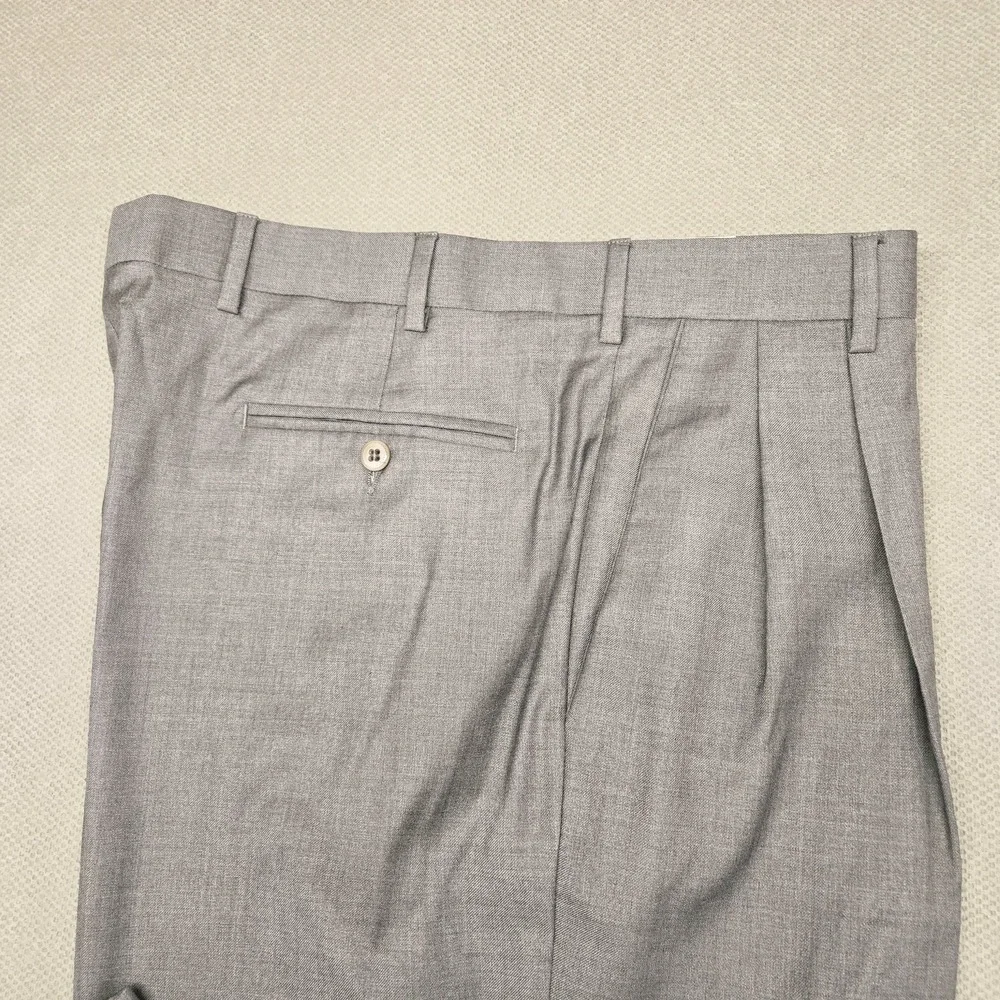 Zanella‎ Suit Pants Mens 36 Gray Bennett Acetate Cupro Tapered Made Italy